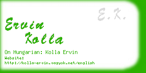 ervin kolla business card